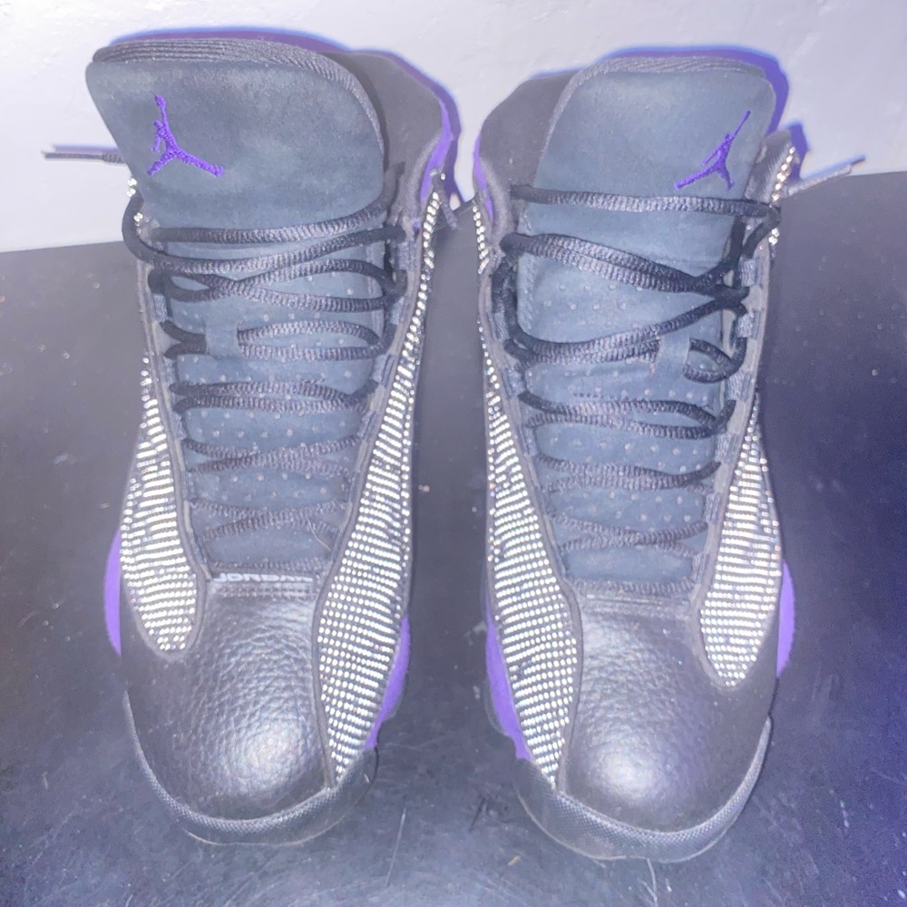 Black and Purple Athletic Shoes